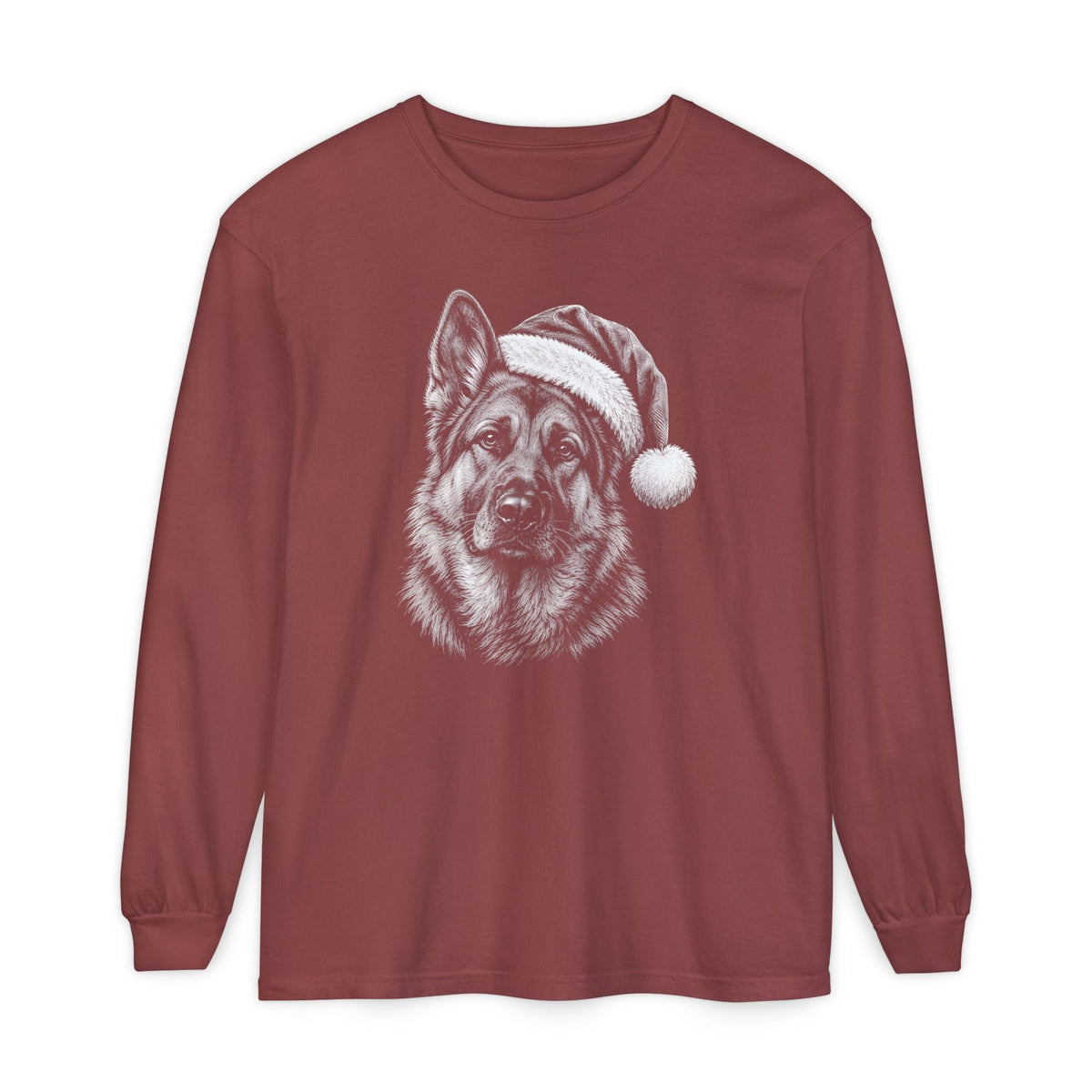German Shepherd Christmas Premium Long Sleeve Brick