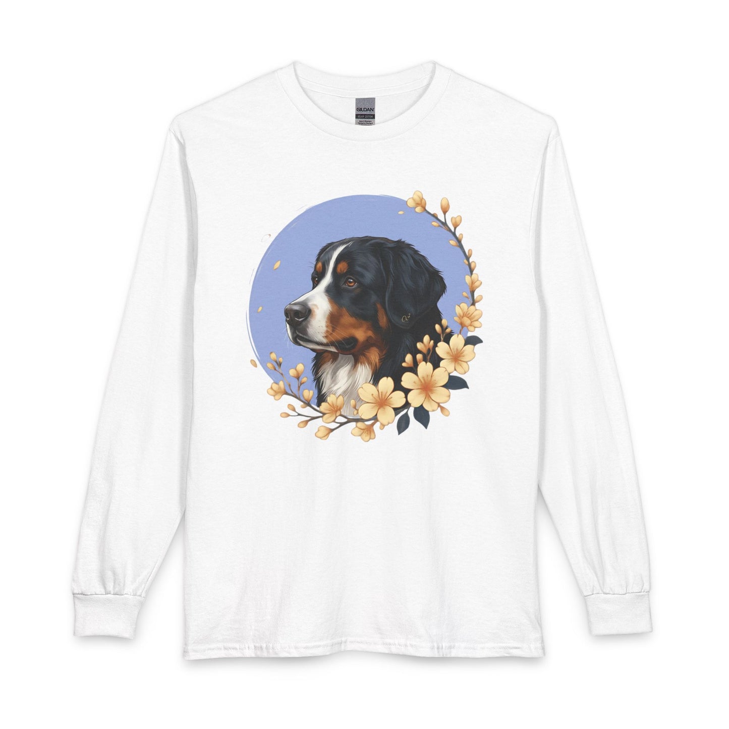 Bernese Mountain Dog Flowers Long Sleeve