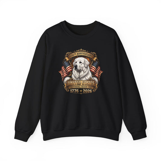 Great Pyrenees USA Crewneck Sweatshirt Black