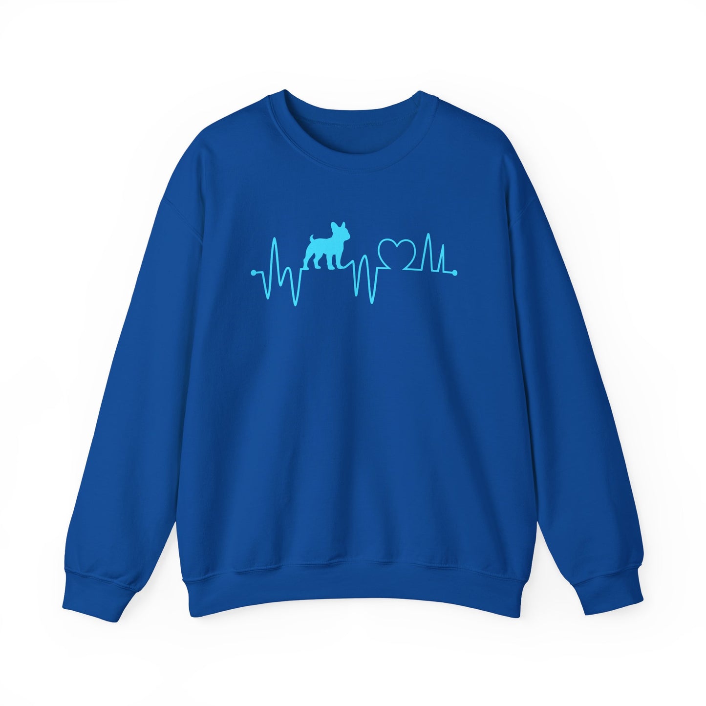 French Bulldog Heartbeat Crewneck Sweatshirt Royal
