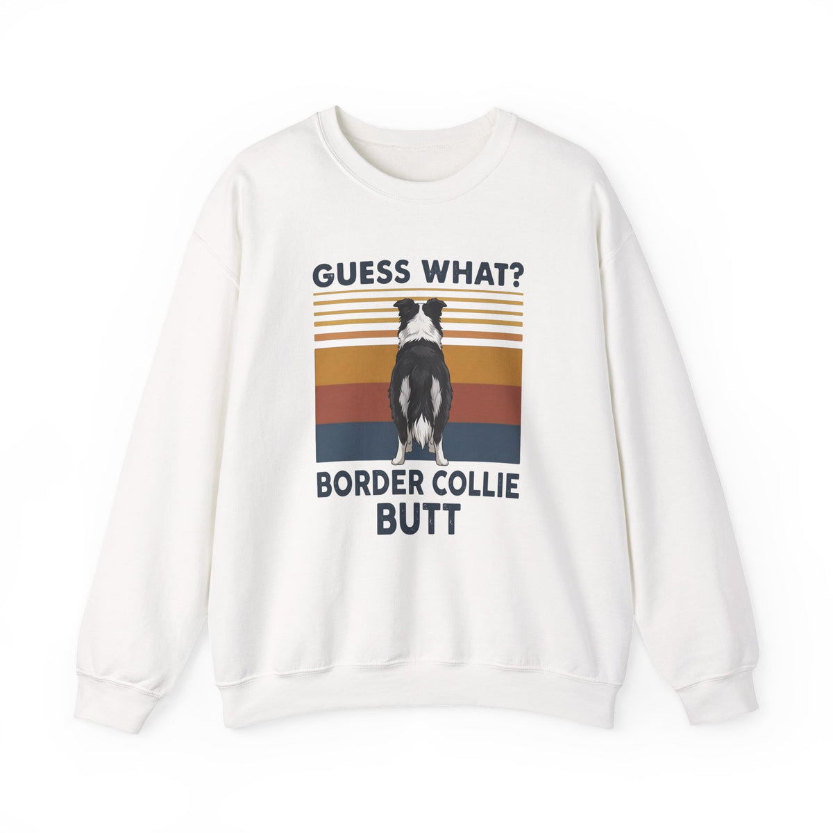 Border Collie Butt Crewneck Sweatshirt White