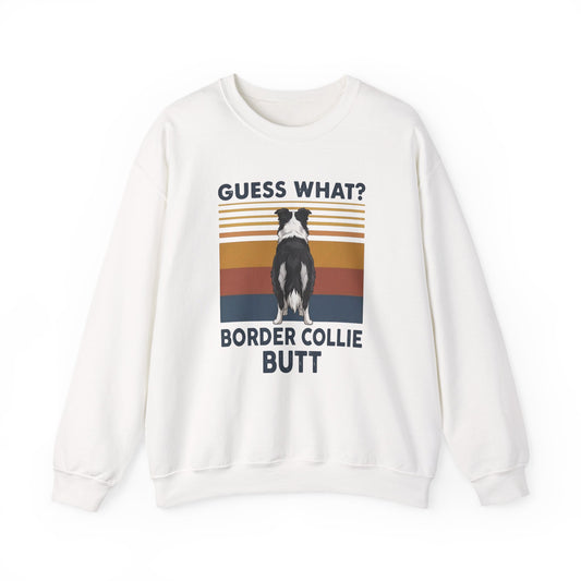 Border Collie Butt Crewneck Sweatshirt White