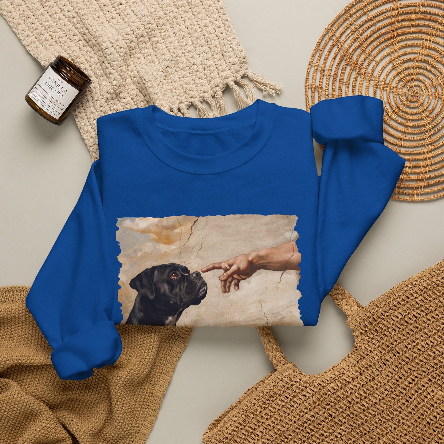 God Creates Black Boxer Crewneck Sweatshirt