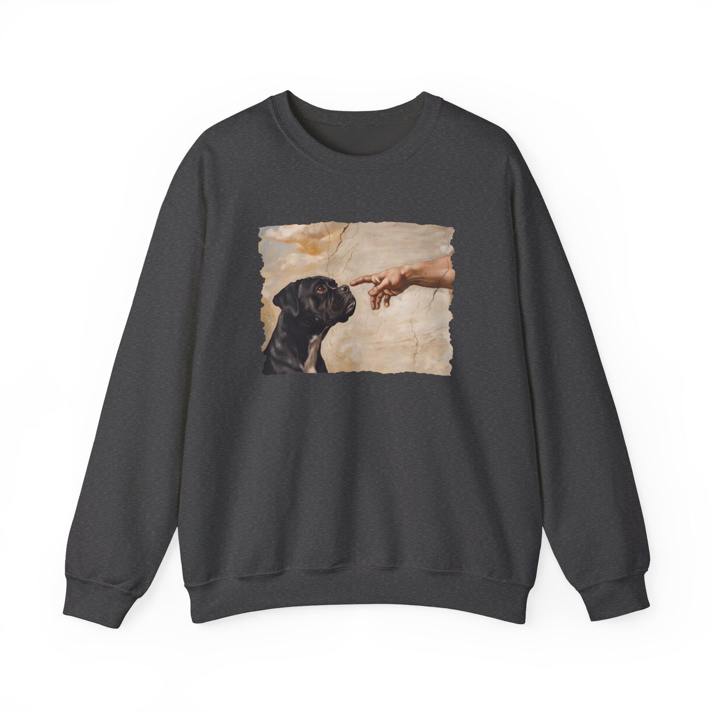 God Creates Black Boxer Crewneck Sweatshirt