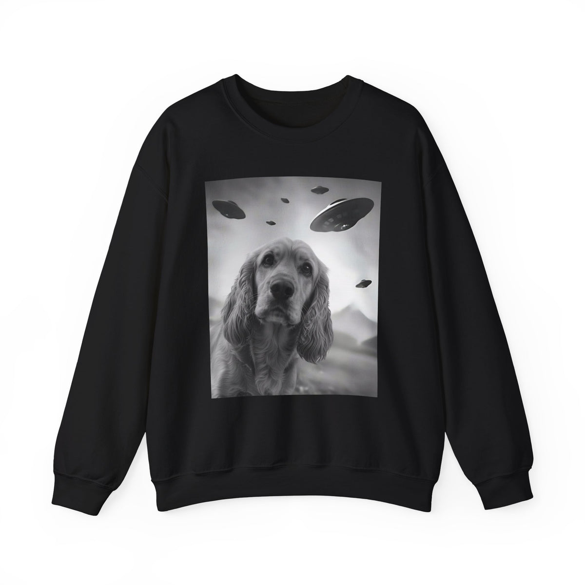 Cocker Spaniel UFO Selfie Crewneck Sweatshirt