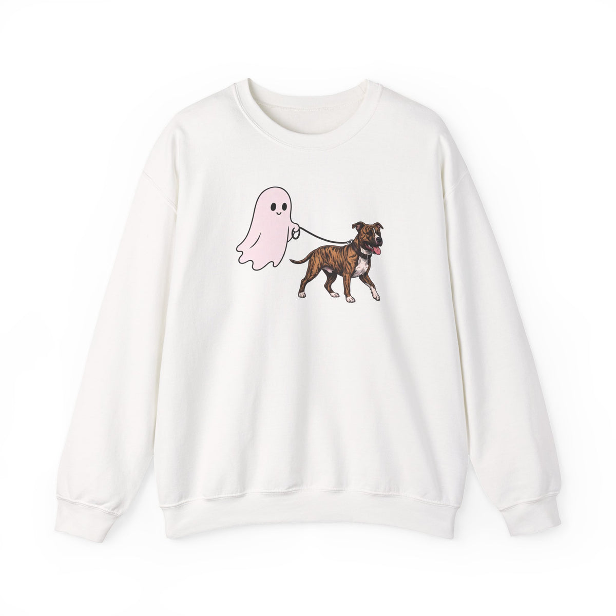 Pitbull Brindle Ghost Walk Crewneck Sweatshirt