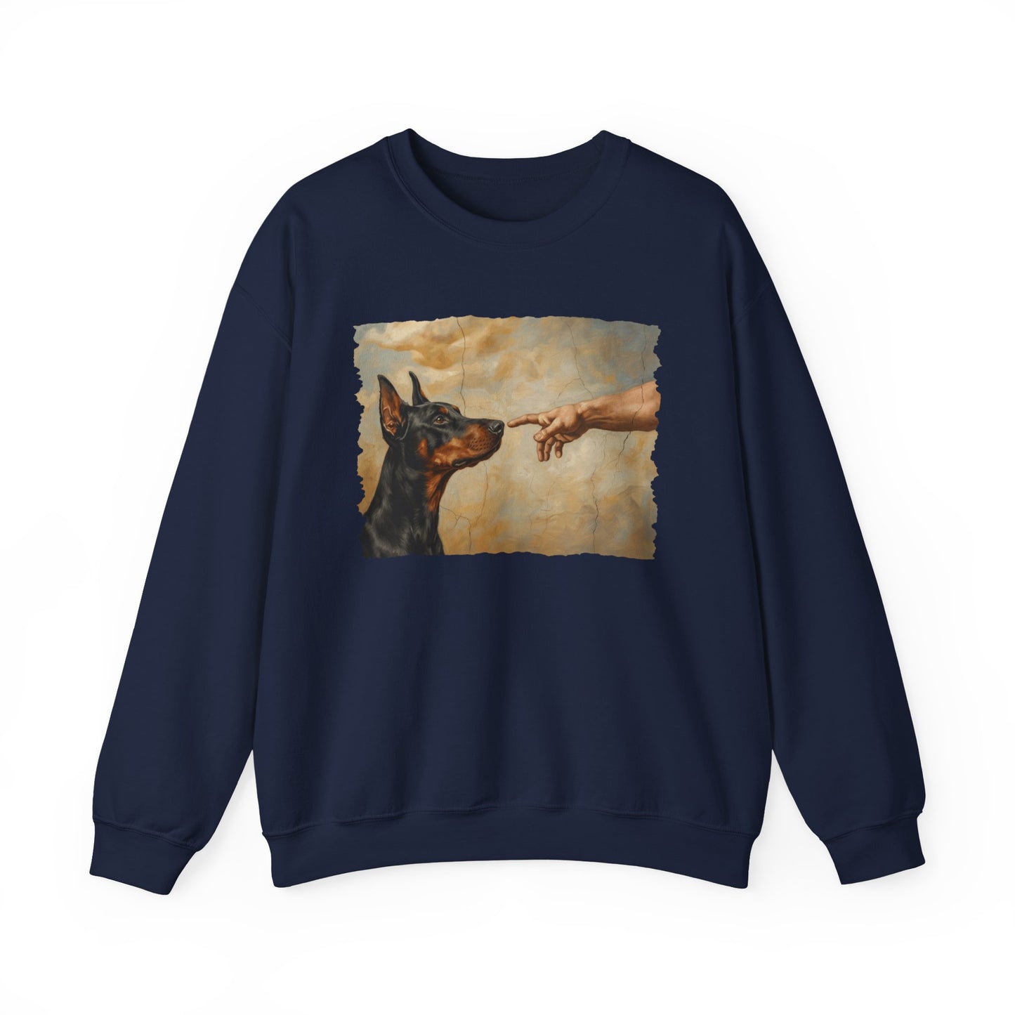 God Creates Doberman Pinscher Crewneck Sweatshirt