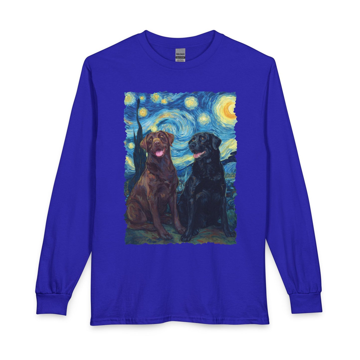 Chocolate & Black Labrador Starry Night Long Sleeve
