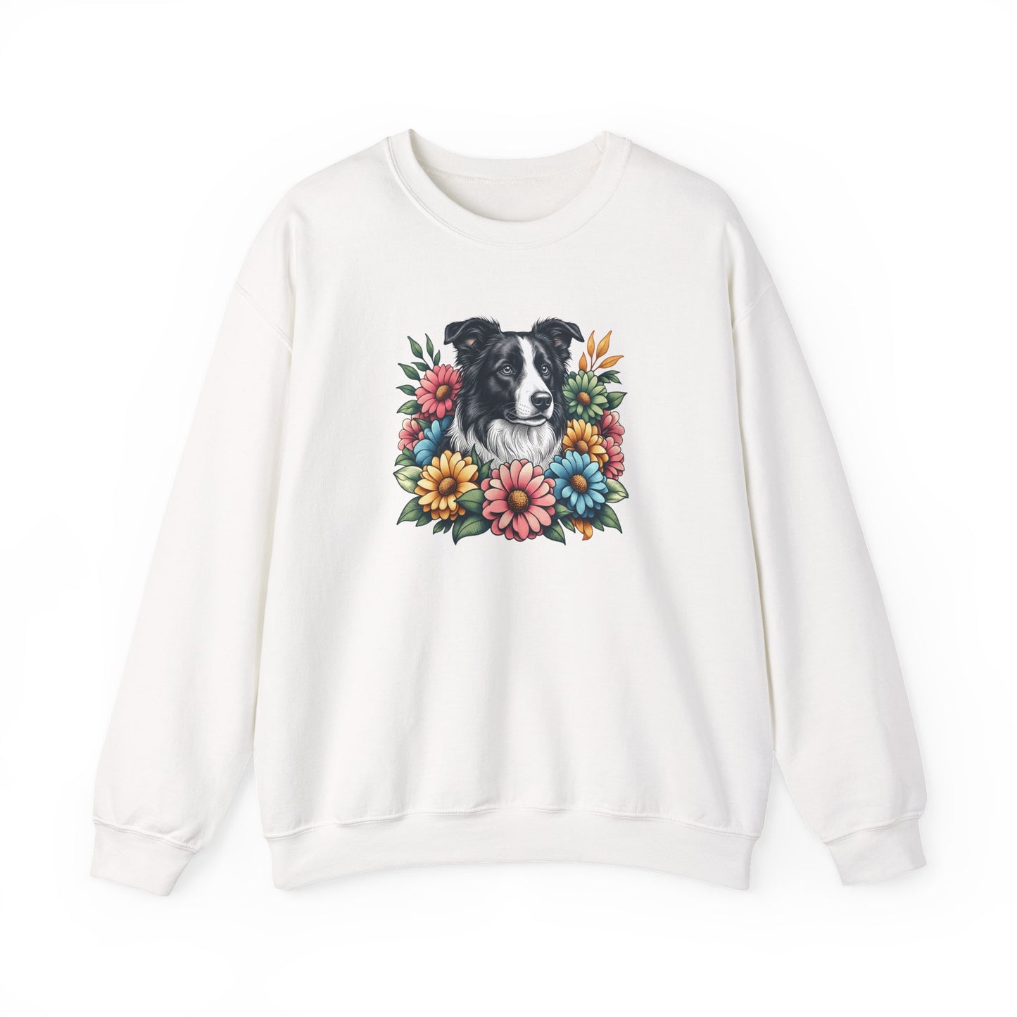 Border Collie Flowers Crewneck Sweatshirt