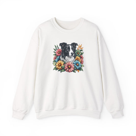 Border Collie Flowers Crewneck Sweatshirt
