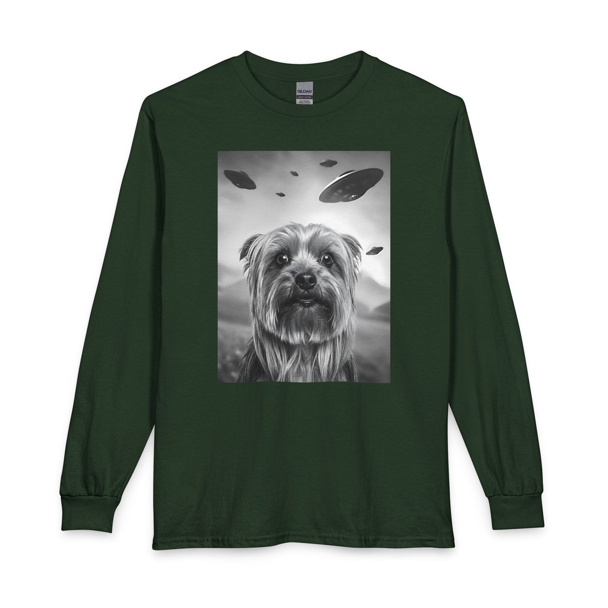 Yorkshire Terrier UFO Long Sleeve Forest Green