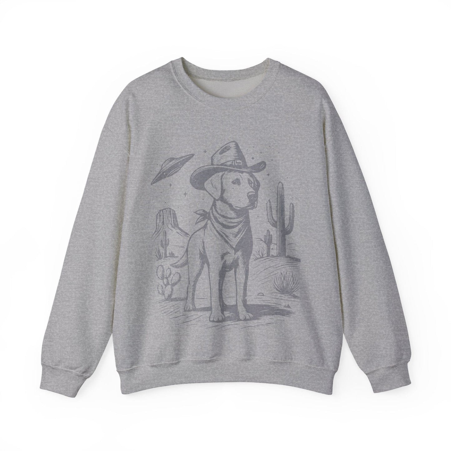 Labrador Cowboy Crewneck Sweatshirt Sport Grey