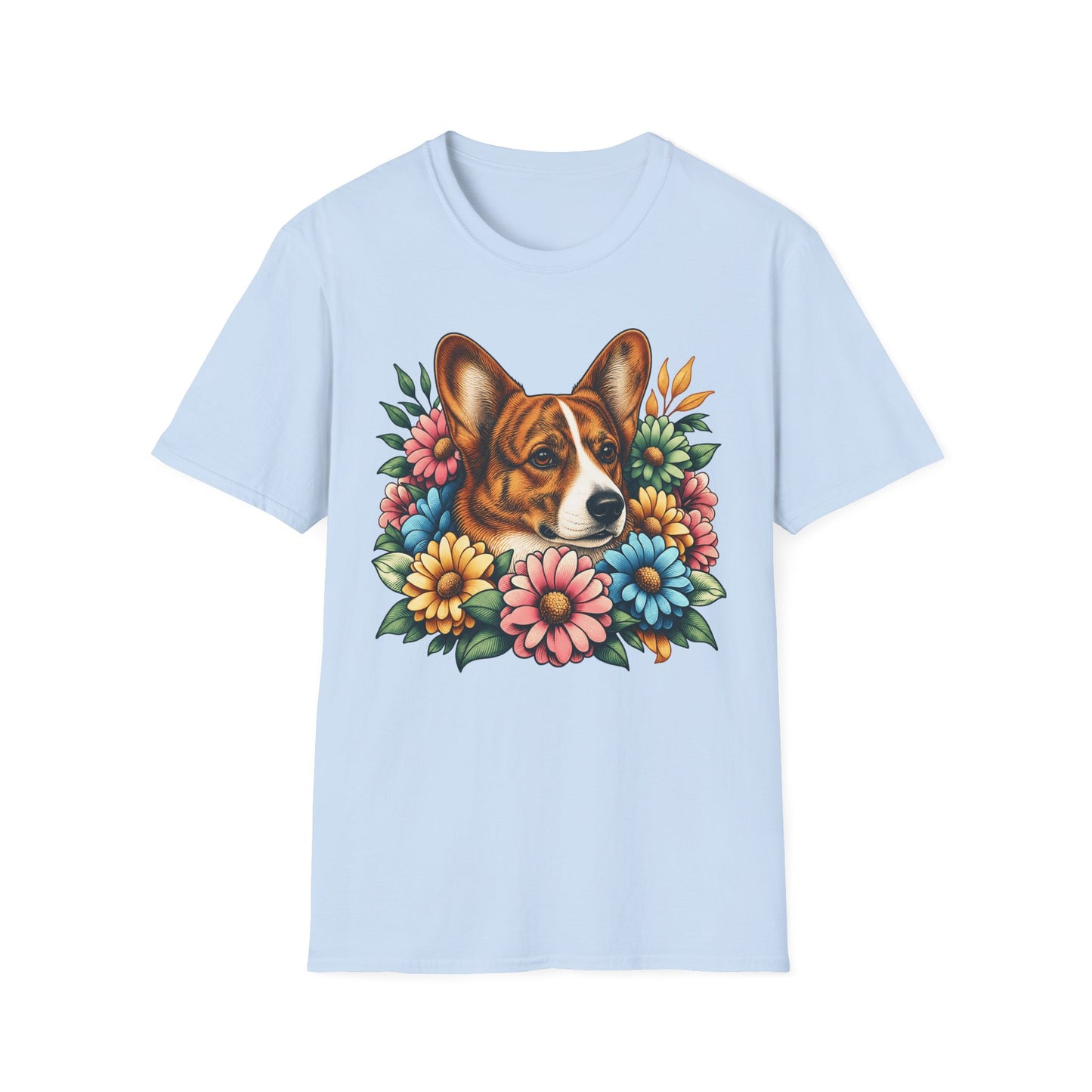 Cardigan Welsh Corgi Red Brindle Flowers