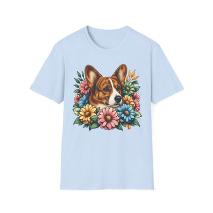 Cardigan Welsh Corgi Red Brindle Flowers