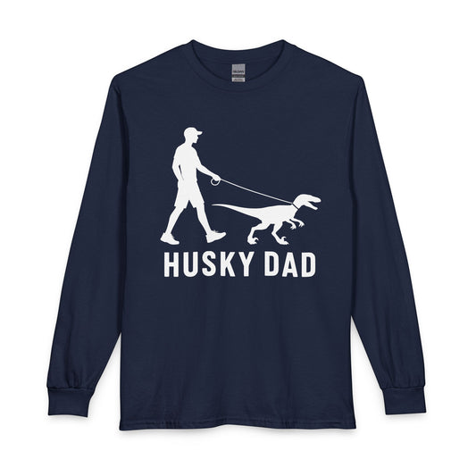 Husky Dad Velociraptor Long Sleeve Navy