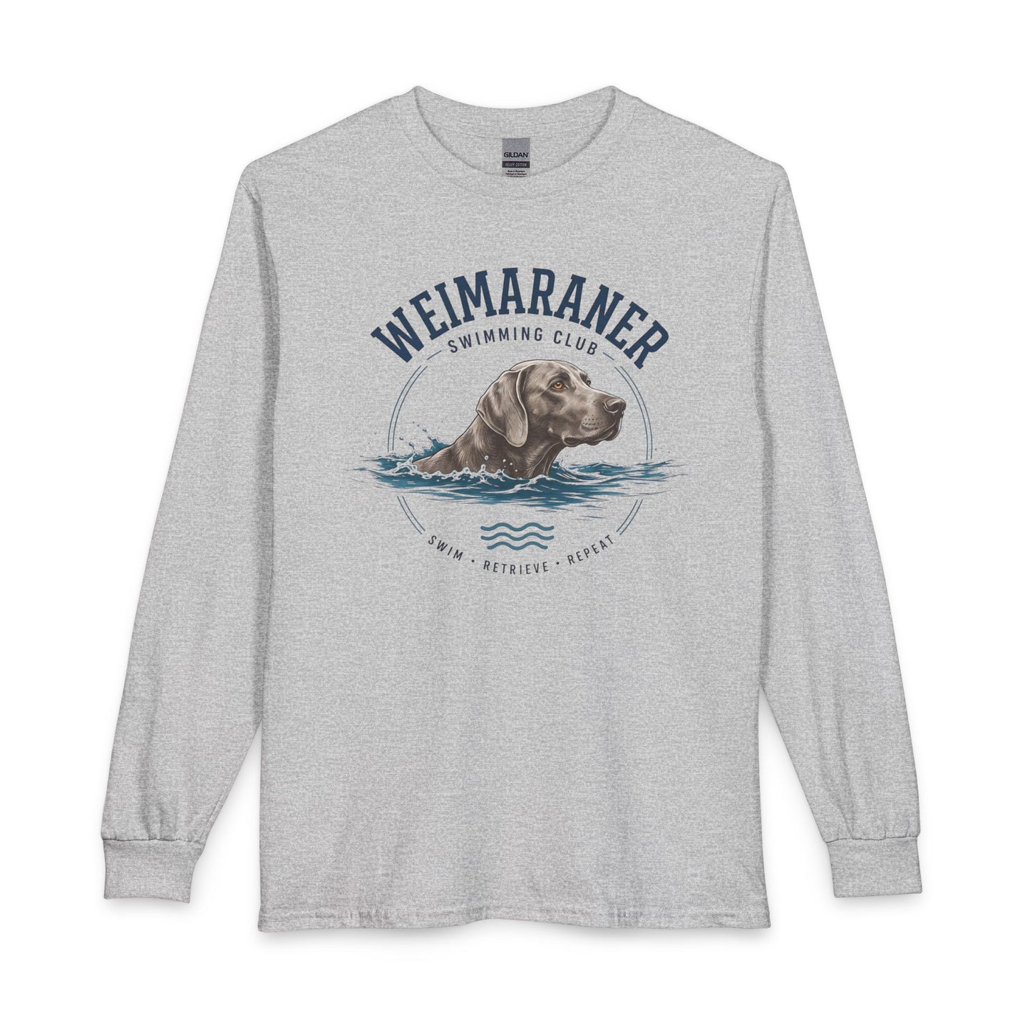 Weimaraner Swimming Club Long Sleeve Sport Grey