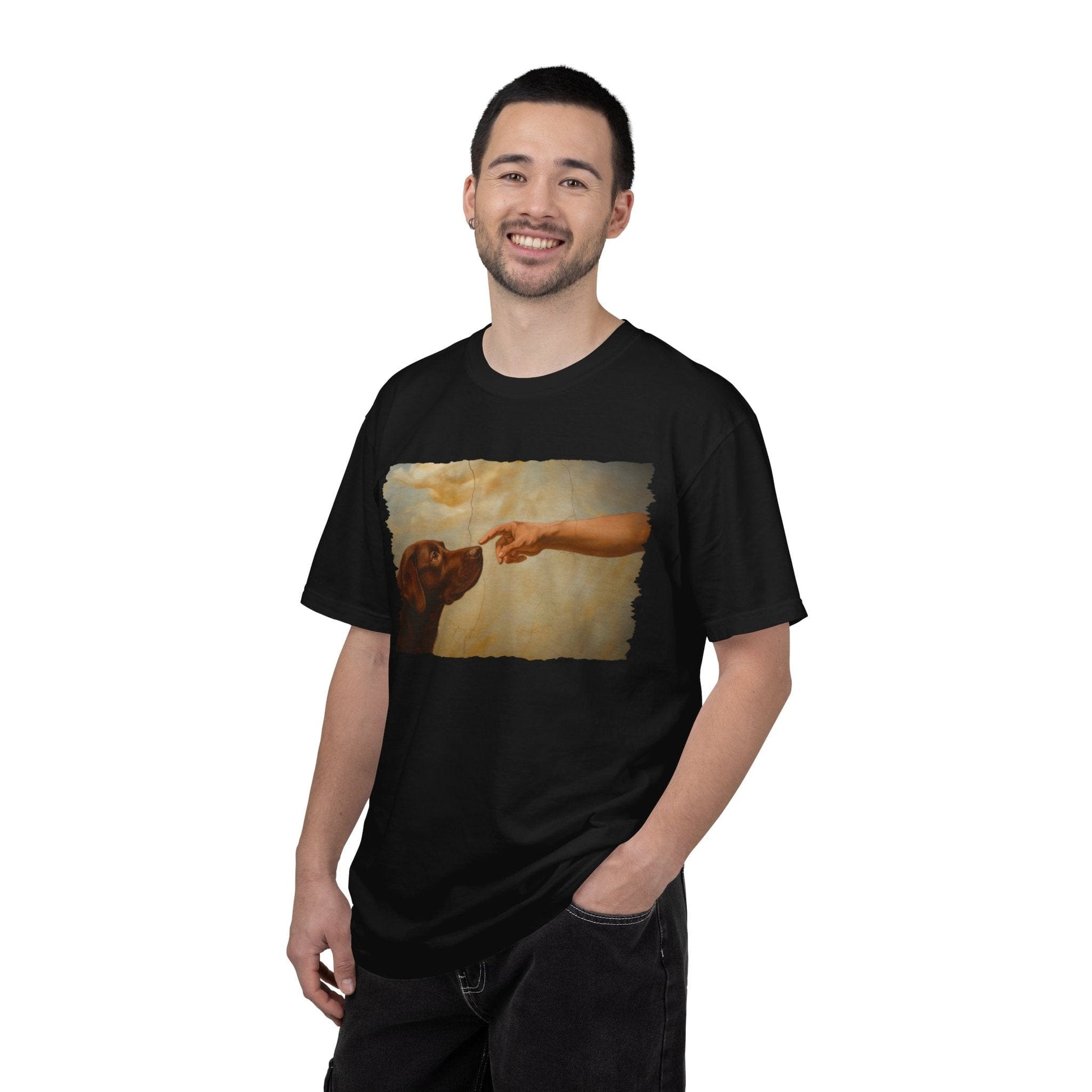 God Creates Chocolate Lab Premium Tee