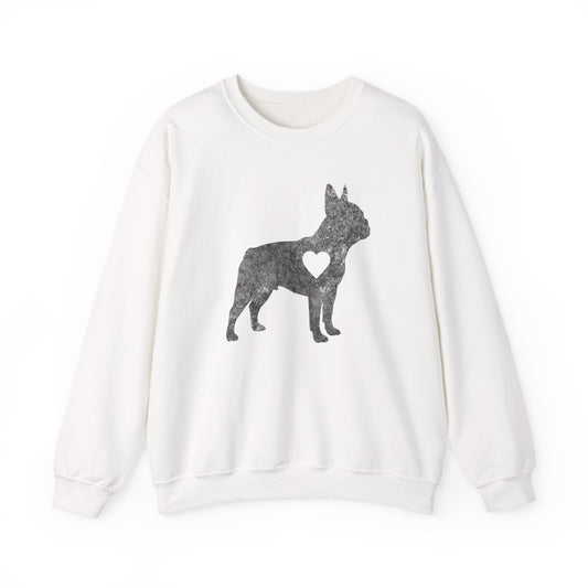 Frenchie Love Crewneck Sweatshirt White