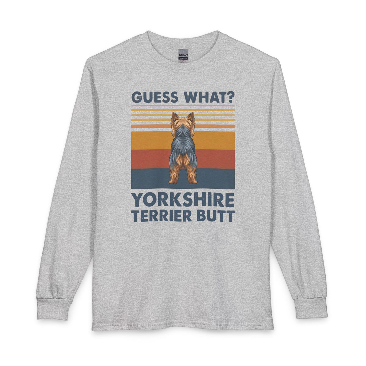 Yorkshire Terrier Butt Long Sleeve Sport Grey