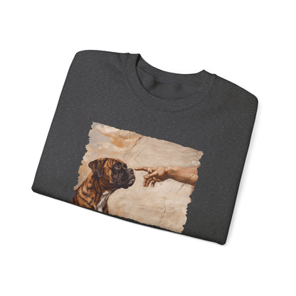 God Creates Brindle Boxer Crewneck Sweatshirt