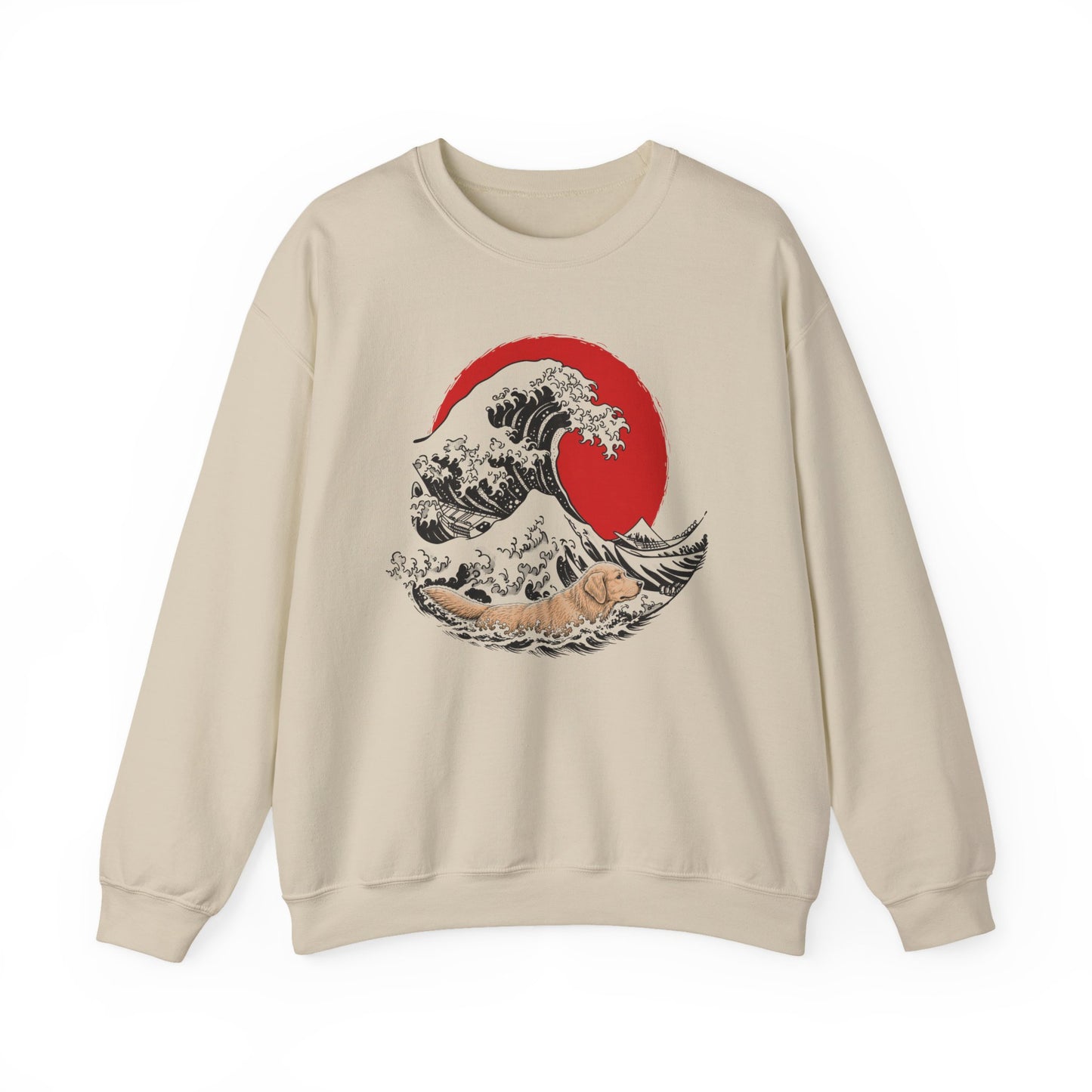 Golden Retriever Swimming Crewneck Sweatshirt Sand