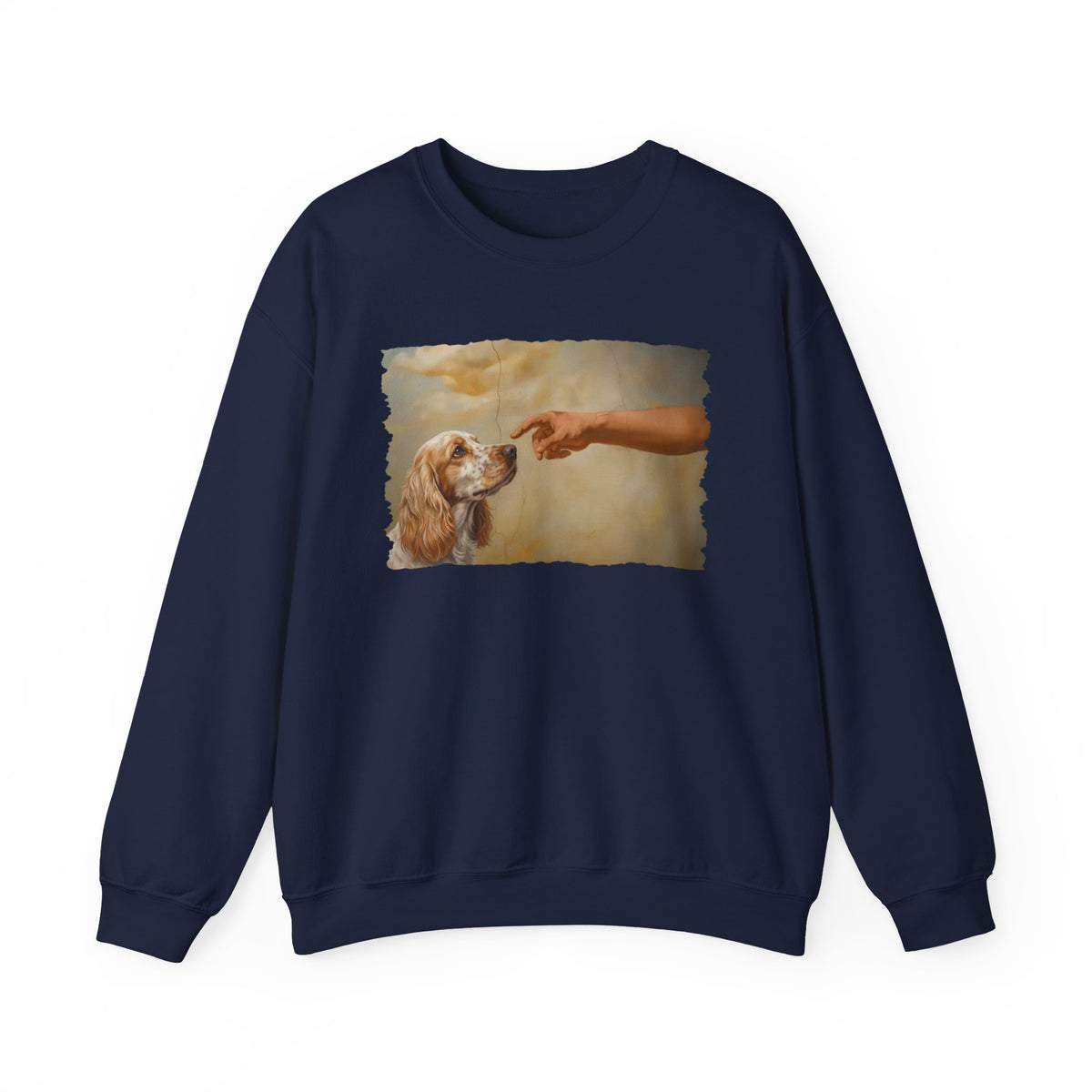 God Creates Lemon Roan Cocker Spaniel Crewneck Sweatshirt