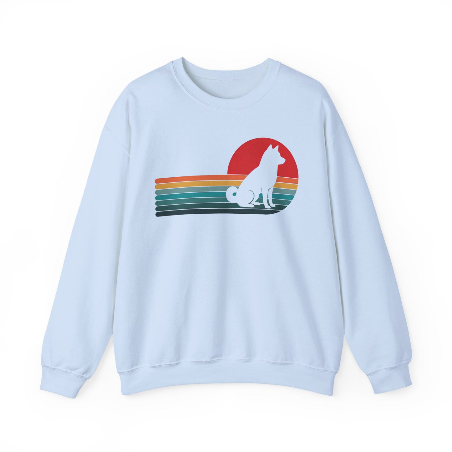 Shiba Inu Retro Sunset Crewneck Sweatshirt