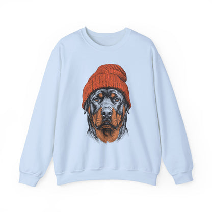 Rottweiler Beanie Crewneck Sweatshirt