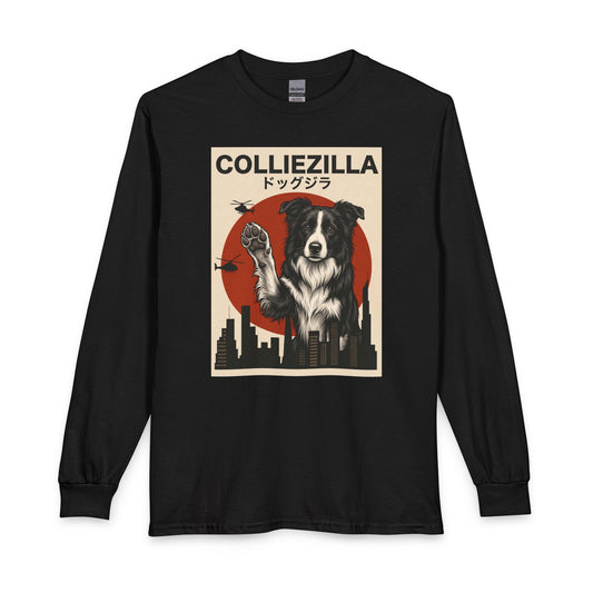 Border Collie Colliezilla Long Sleeve Black