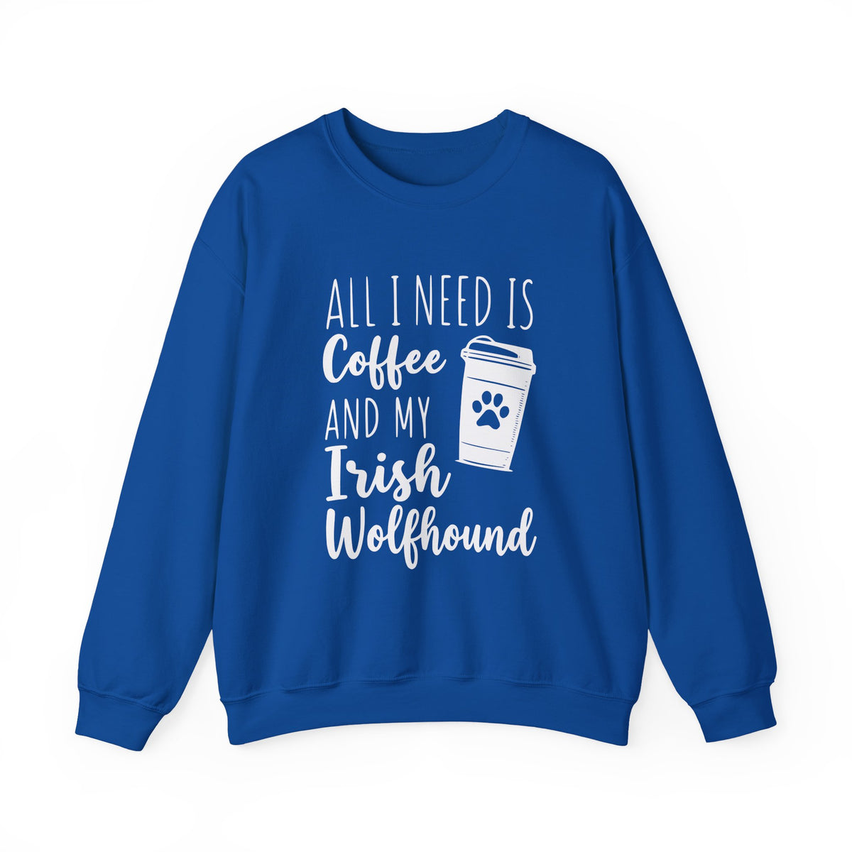 Coffee & Irish Wolfhound Crewneck Sweatshirt