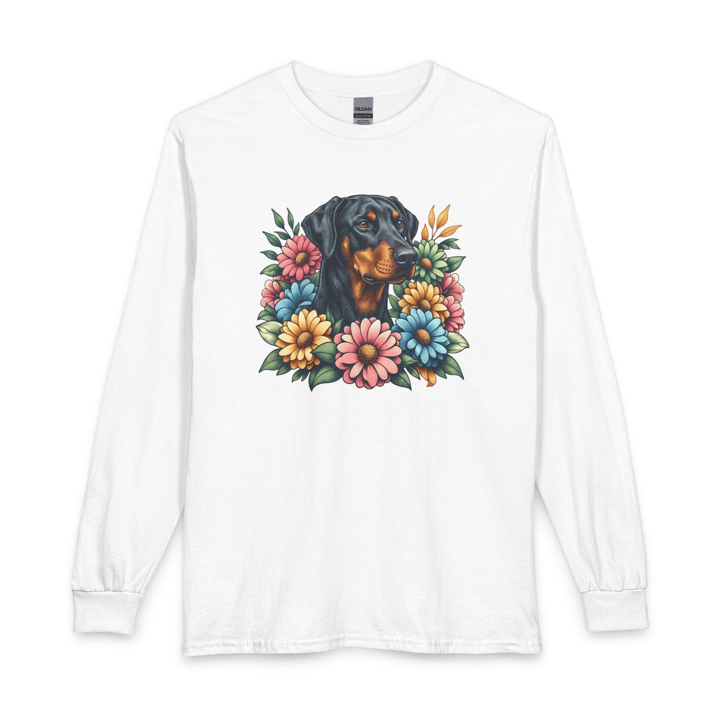 Doberman Floral Long Sleeve