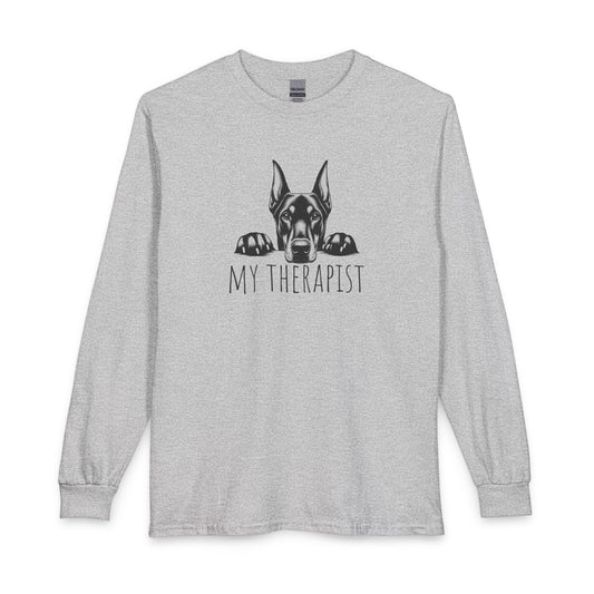 Doberman My Therapist Long Sleeve