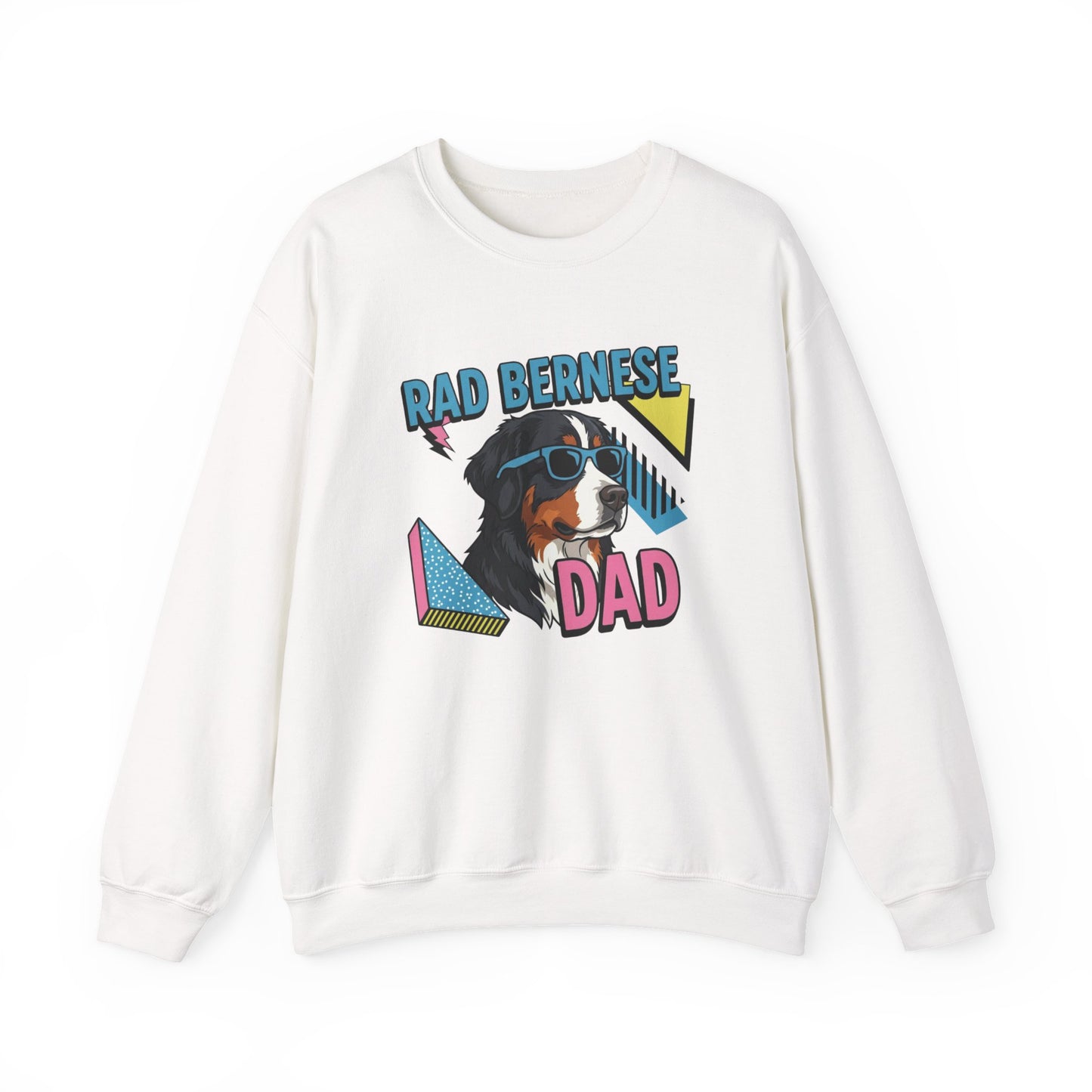 Rad Bernese Dad 90's Crewneck Sweatshirt White