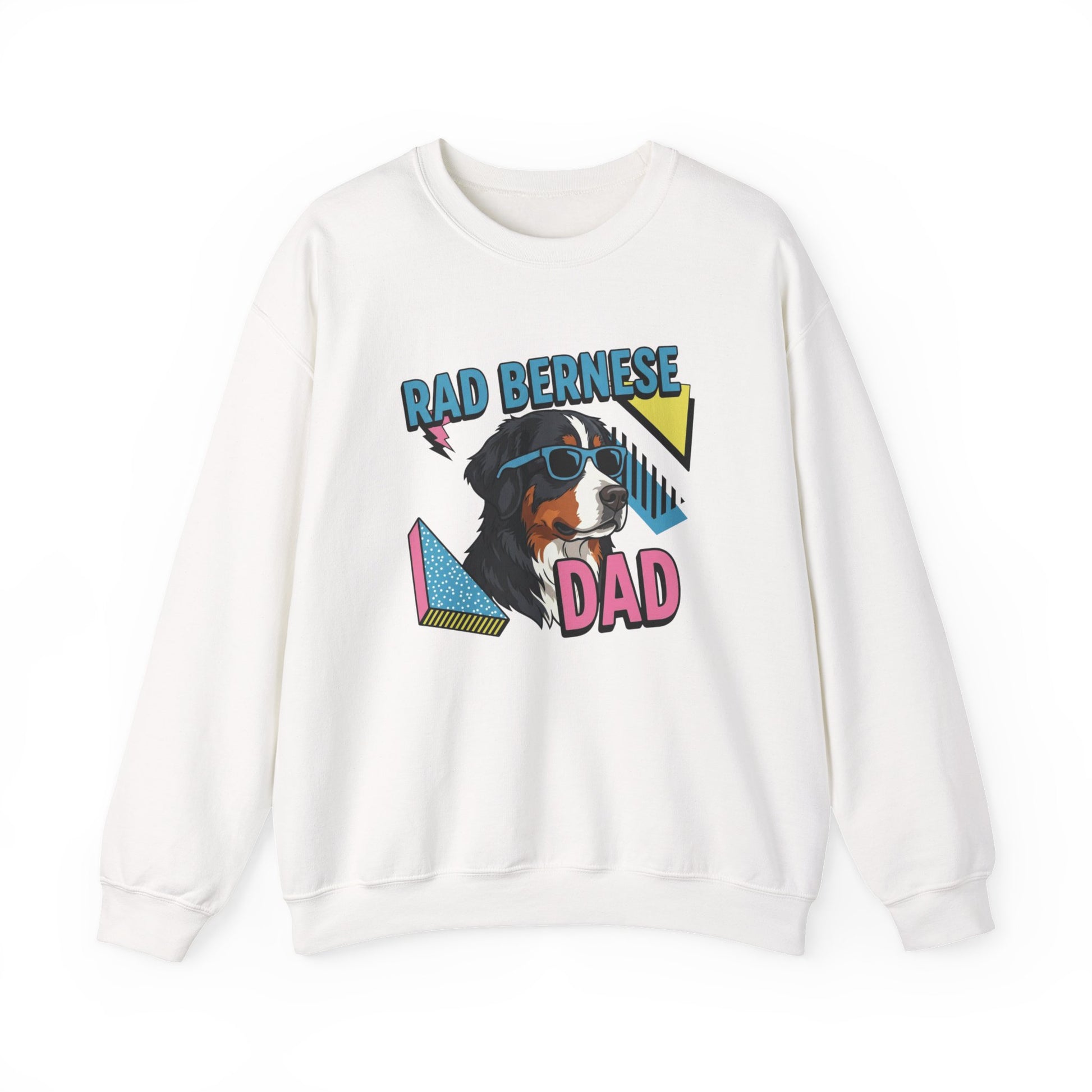 Rad Bernese Dad 90's Crewneck Sweatshirt White