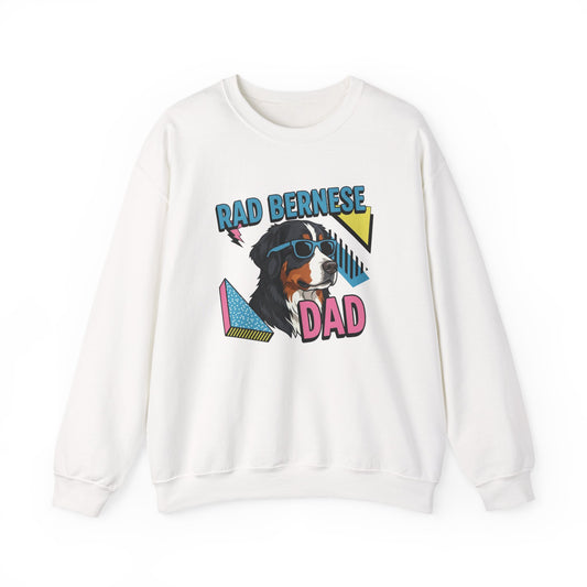 Rad Bernese Dad 90's Crewneck Sweatshirt White