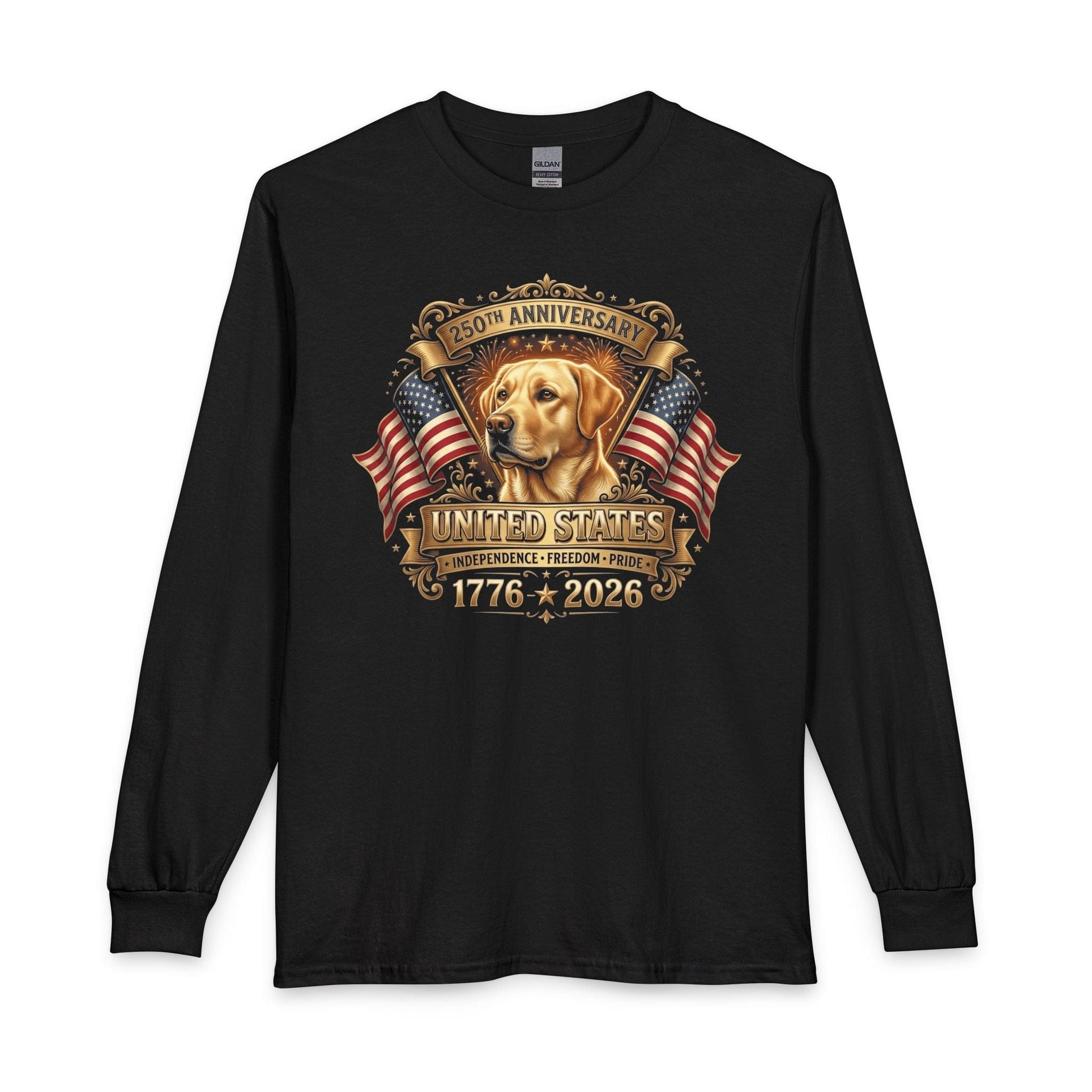 Yellow Labrador 250 Years USA Longsleeve Black
