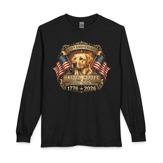 Yellow Labrador 250 Years USA Longsleeve Black