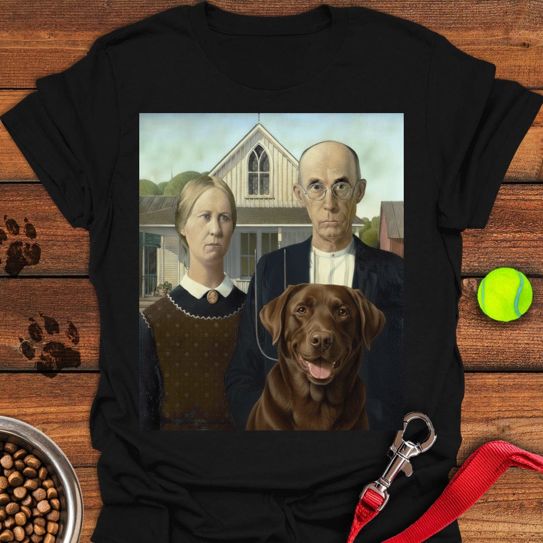 American Gothic Chocolate Labrador Black