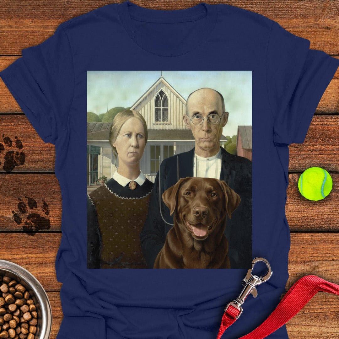 American Gothic Chocolate Labrador Navy