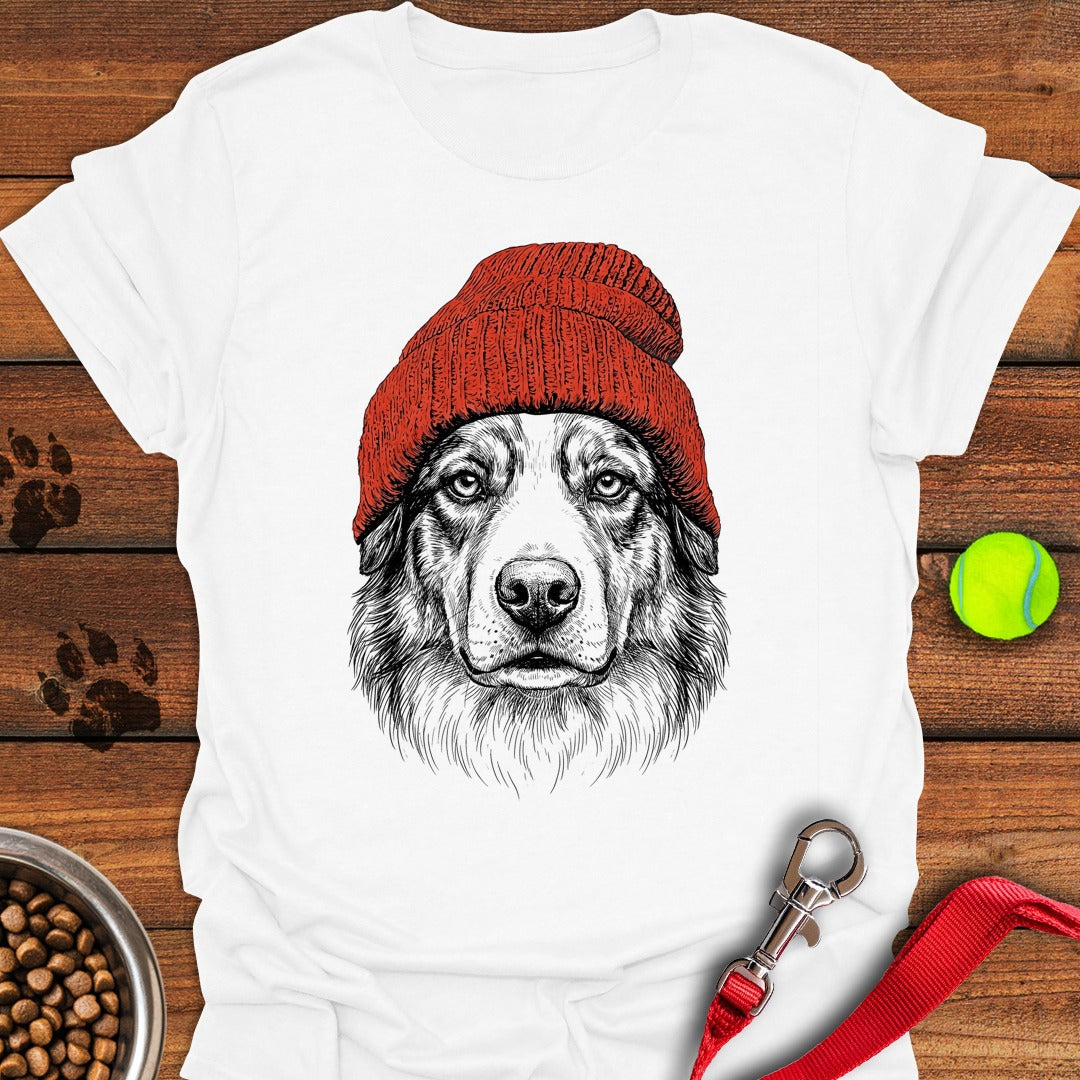 Australian Shepherd Beanie White