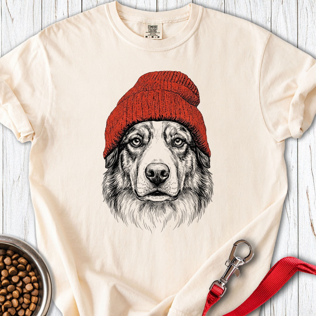 Australian Shepherd Beanie Premium Tee Ivory