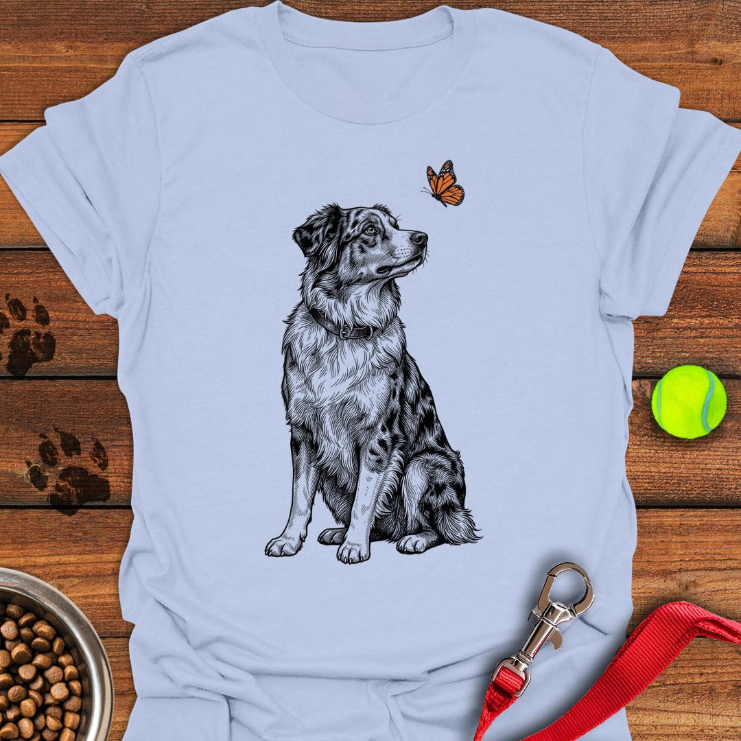 Australian Shepherd Butterfly Light Blue