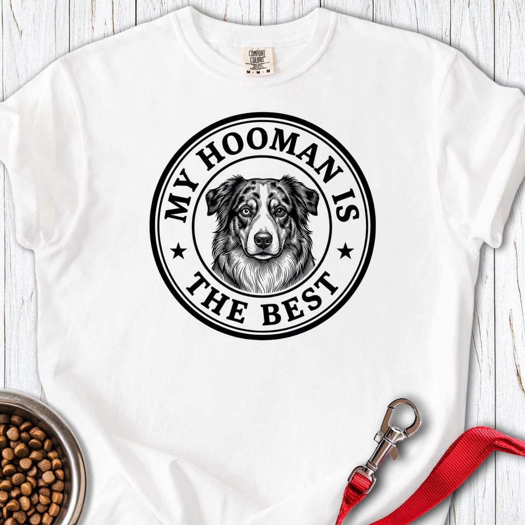 Australian Shepherd Hooman Premium Tee White