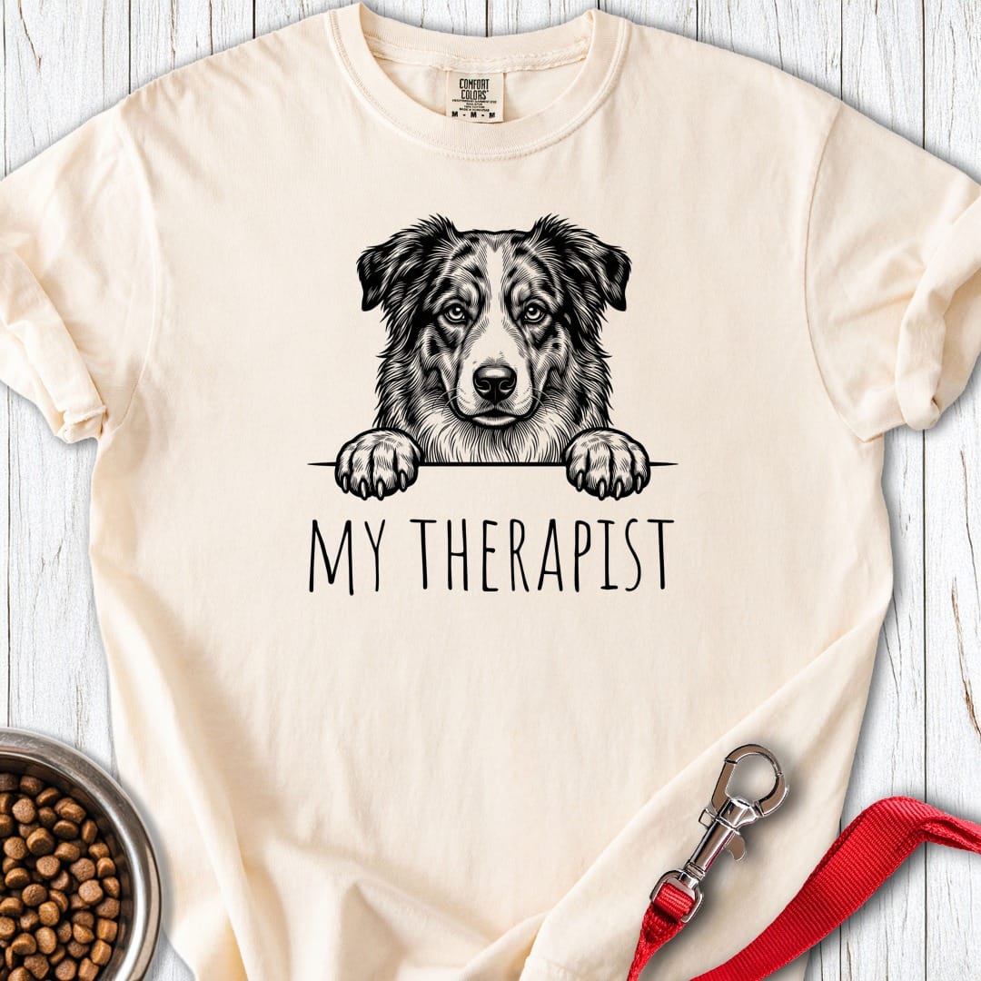 Australian Shepherd Therapist Premium Tee Ivory