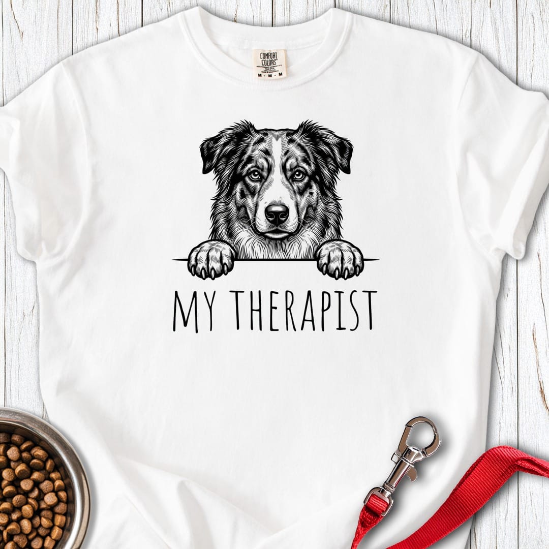 Australian Shepherd Therapist Premium Tee White