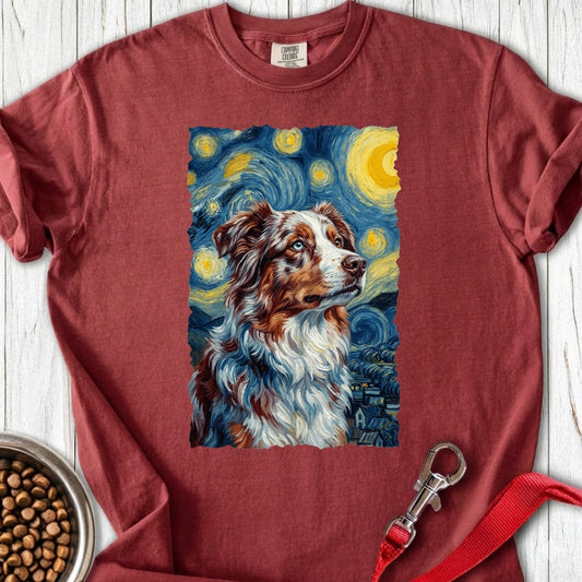 Australian Shepherd Van Gogh Premium Tee Brick