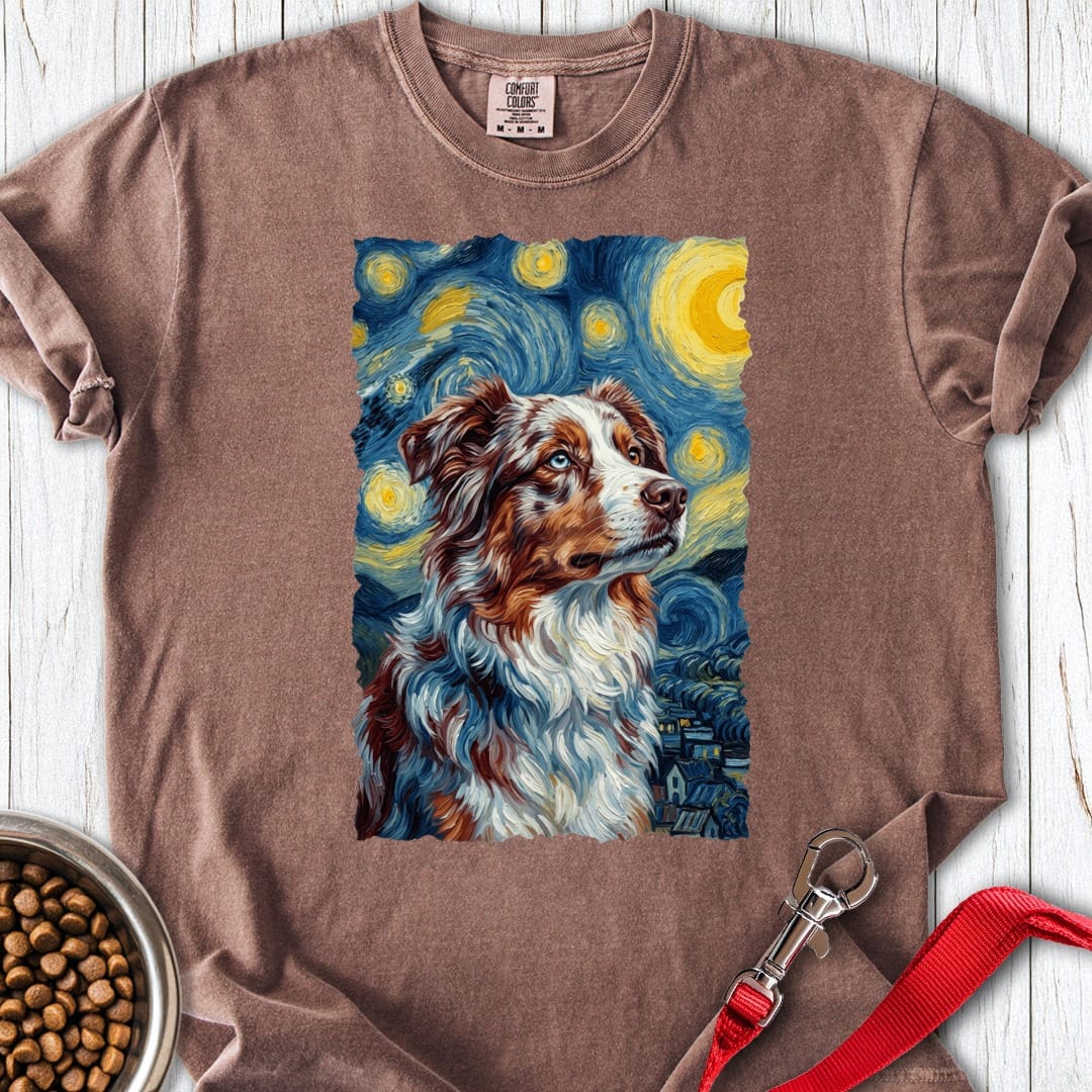 Australian Shepherd Van Gogh Premium Tee Espresso