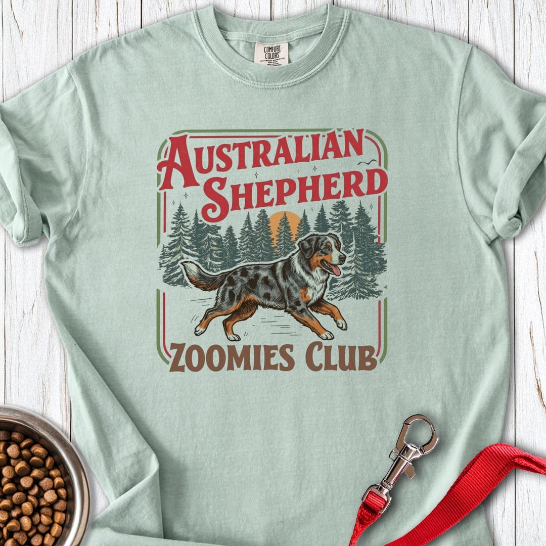 Australian Shepherd Zoomies Club Premium Tee Bay