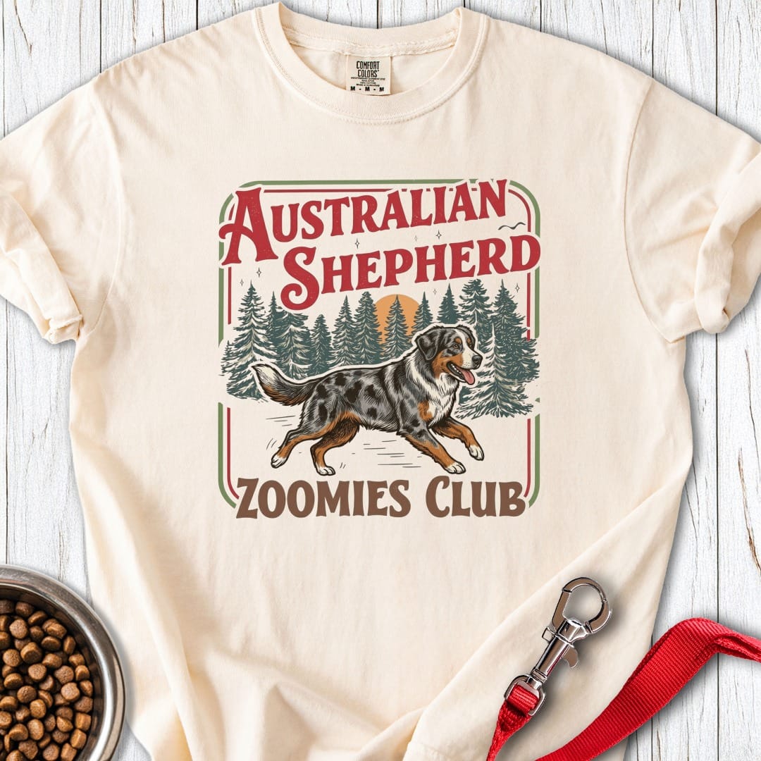 Australian Shepherd Zoomies Club Premium Tee Ivory