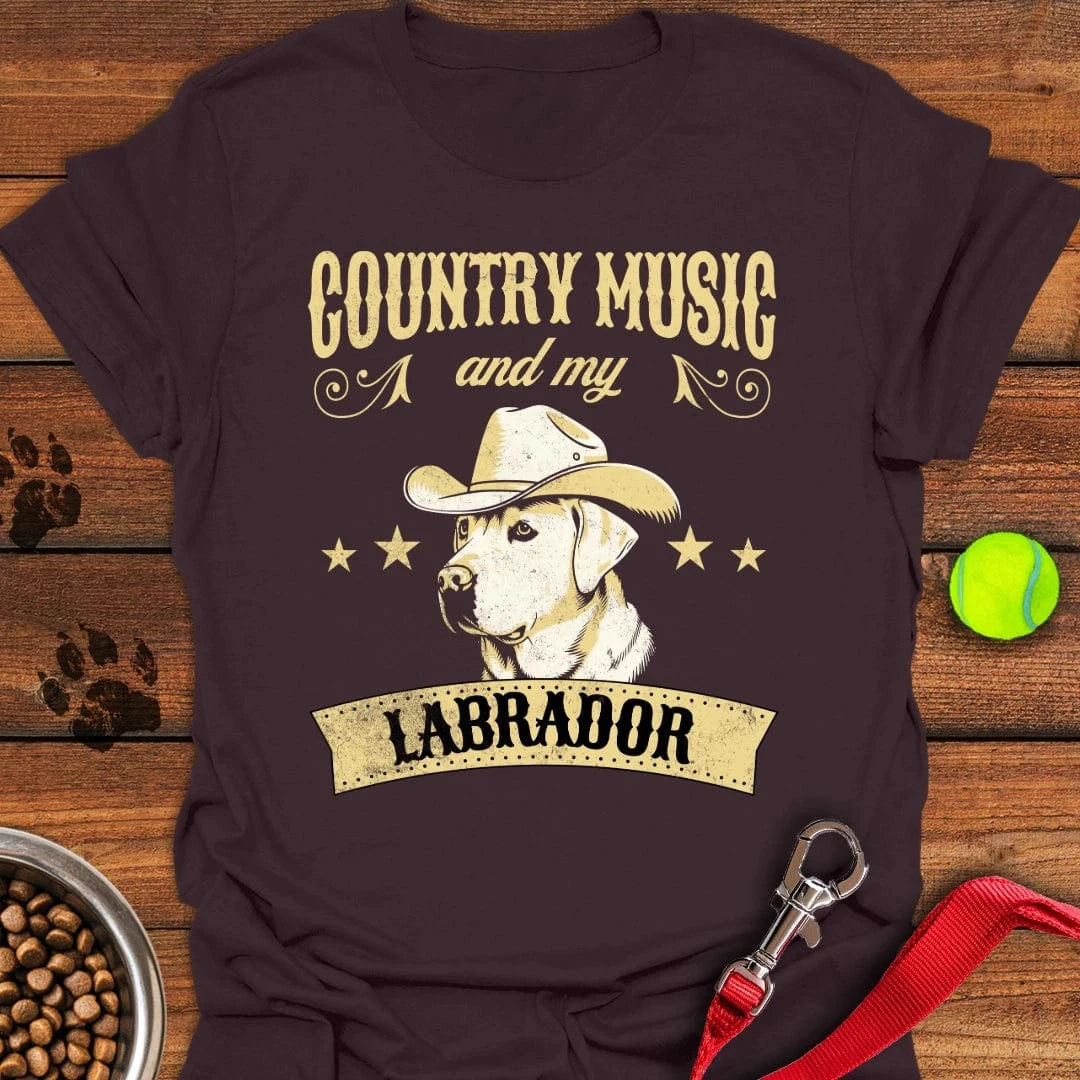 Country Music & my Labrador T-Shirt Dark Chocolate